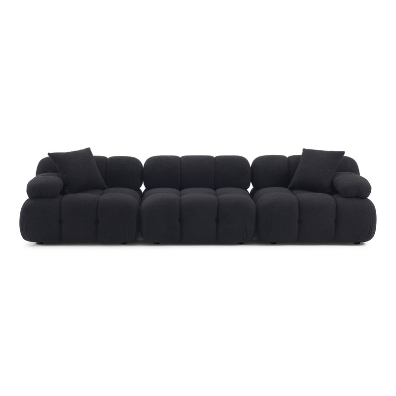 Calliope Black Vegan Shearling Modular Sofa