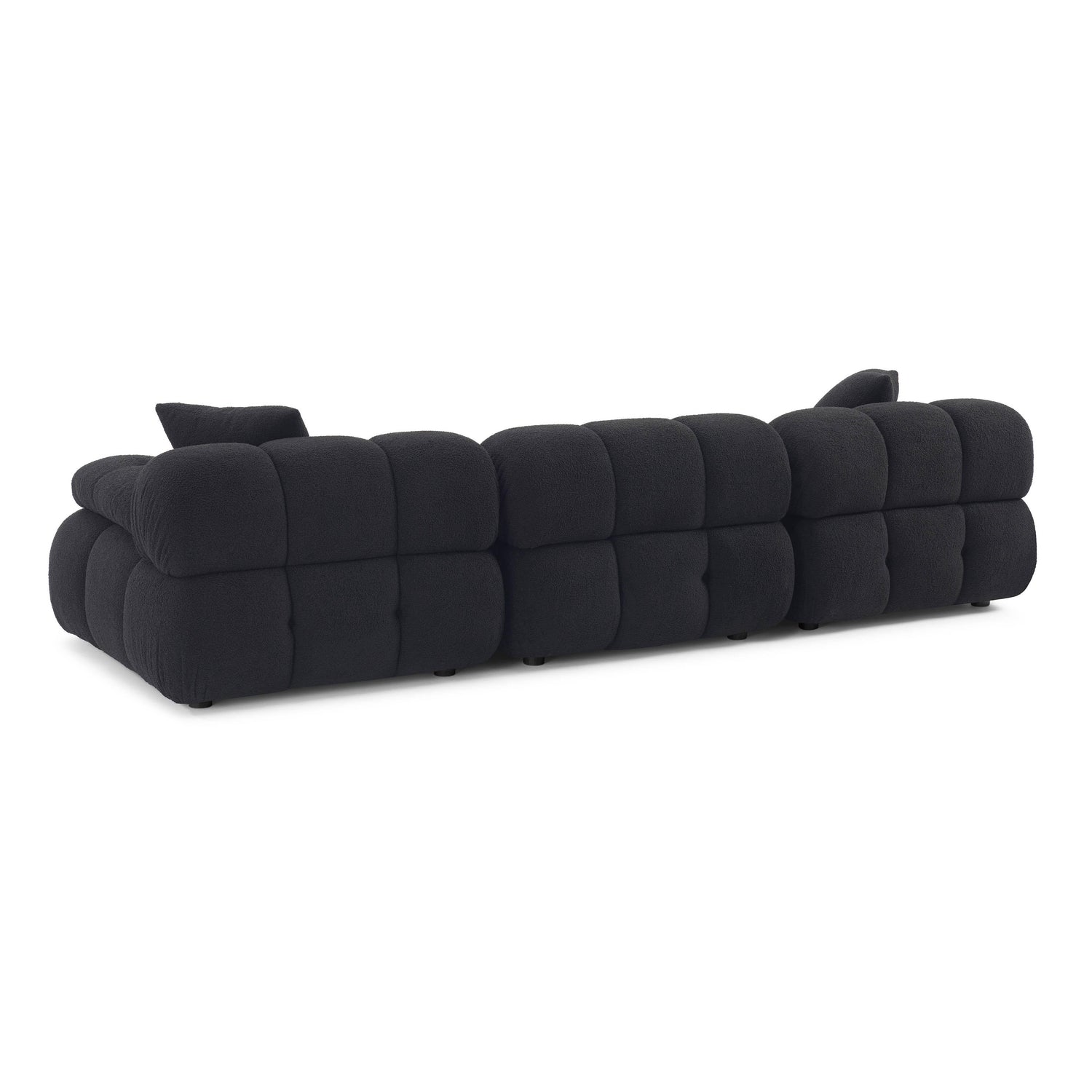 Calliope Black Vegan Shearling Modular Sofa