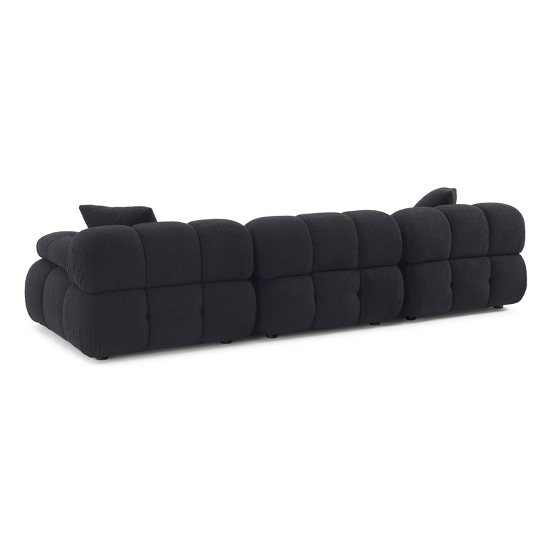 Calliope Black Vegan Shearling Modular Sofa