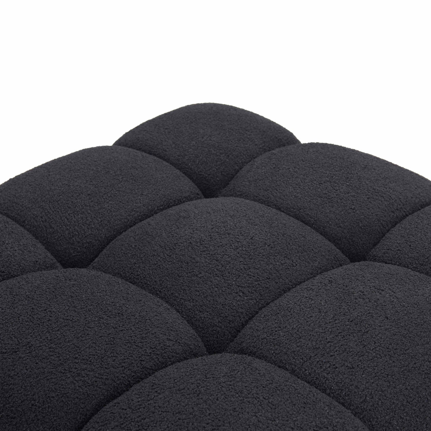 Calliope Black Vegan Shearling Modular Sofa