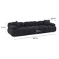 Calliope Black Vegan Shearling Modular Sofa