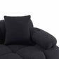 Calliope Black Vegan Shearling 6-piece Modular U-Sectional