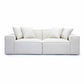 Mindy Cream Chenille Basketweave Modular Loveseat