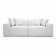 Mindy Cream Chenille Basketweave Modular Loveseat