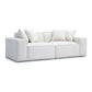 Mindy Cream Chenille Basketweave Modular Loveseat