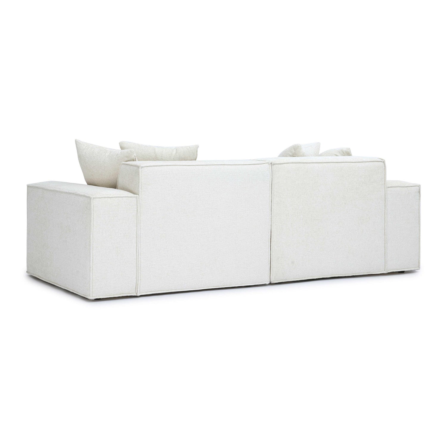 Mindy Cream Chenille Basketweave Modular Loveseat