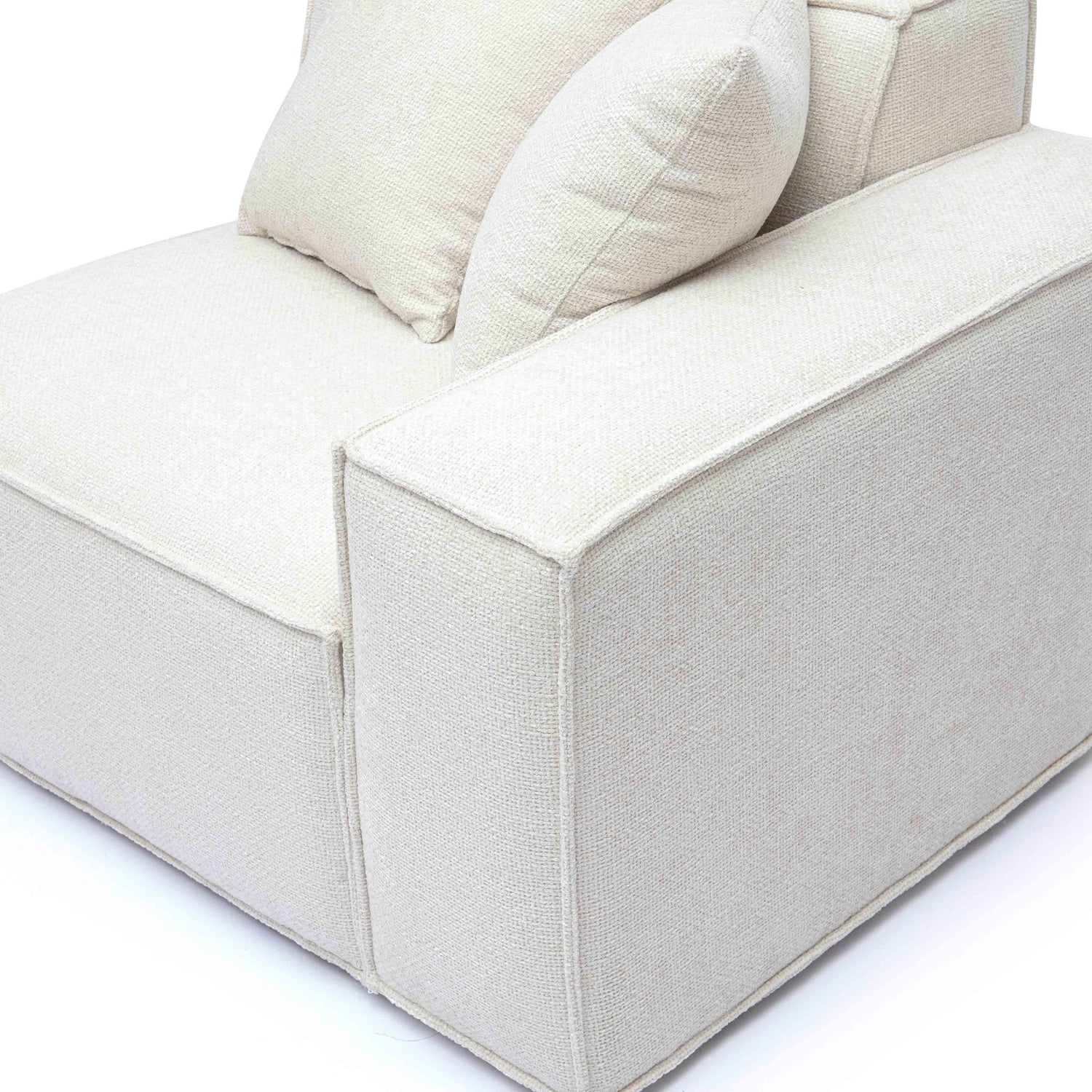 Mindy Cream Chenille Basketweave RAF Corner Chair