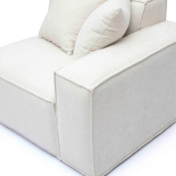 Mindy Cream Chenille Basketweave RAF Corner Chair