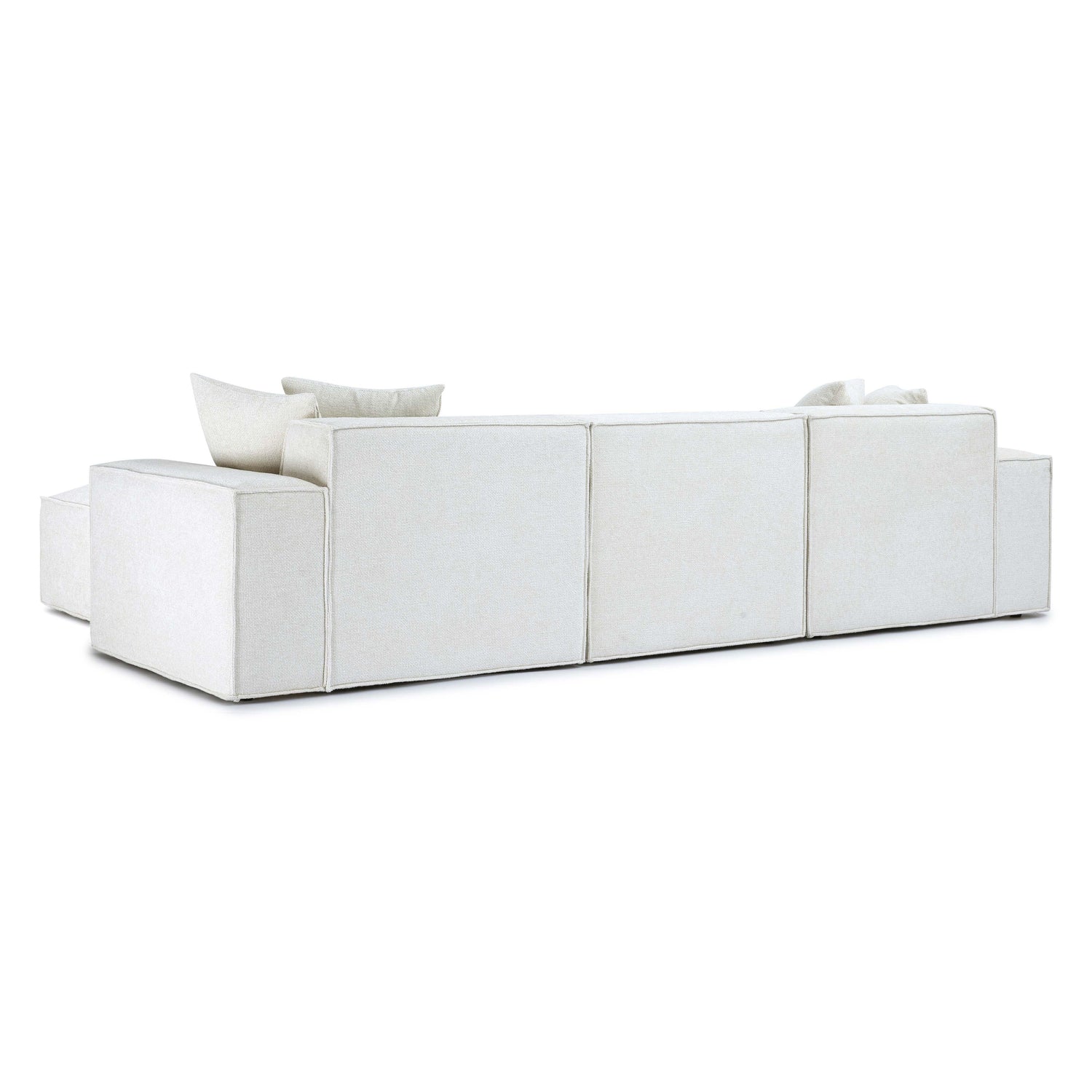 Mindy Cream Chenille Basketweave Modular Sectional