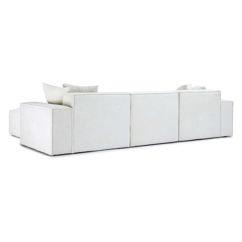 Mindy Cream Chenille Basketweave Modular Sectional