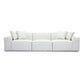 Mindy Cream Chenille Basketweave Modular Sofa