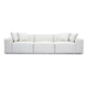 Mindy Cream Chenille Basketweave Modular Sofa