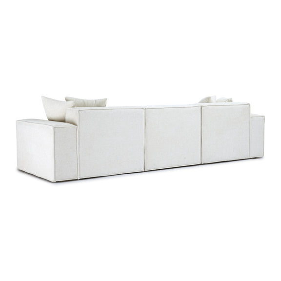 Mindy Cream Chenille Basketweave Modular Sofa