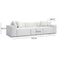 Mindy Cream Chenille Basketweave Modular Sofa