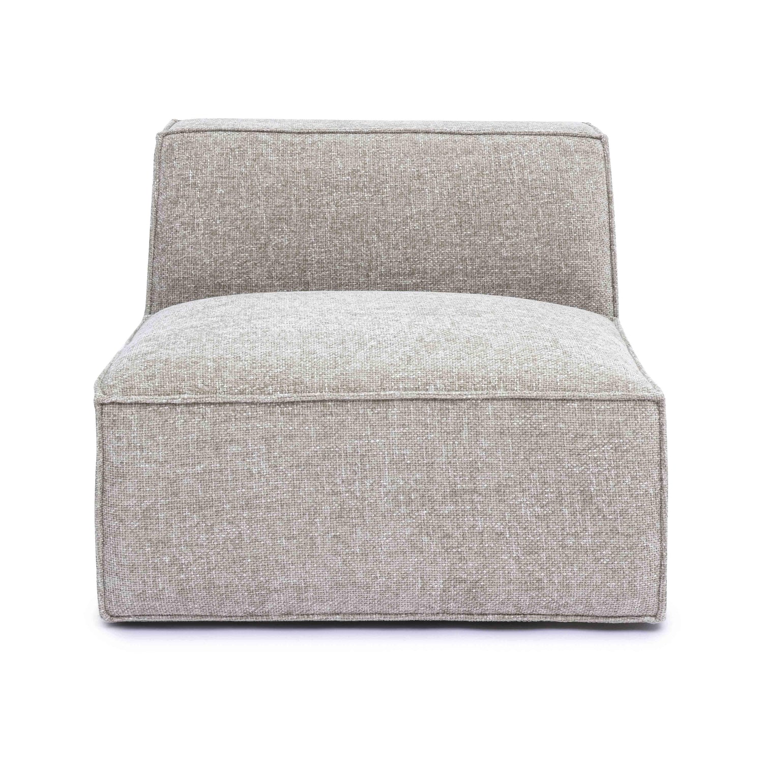 Mindy Taupe Chenille Basketweave Armless Chair