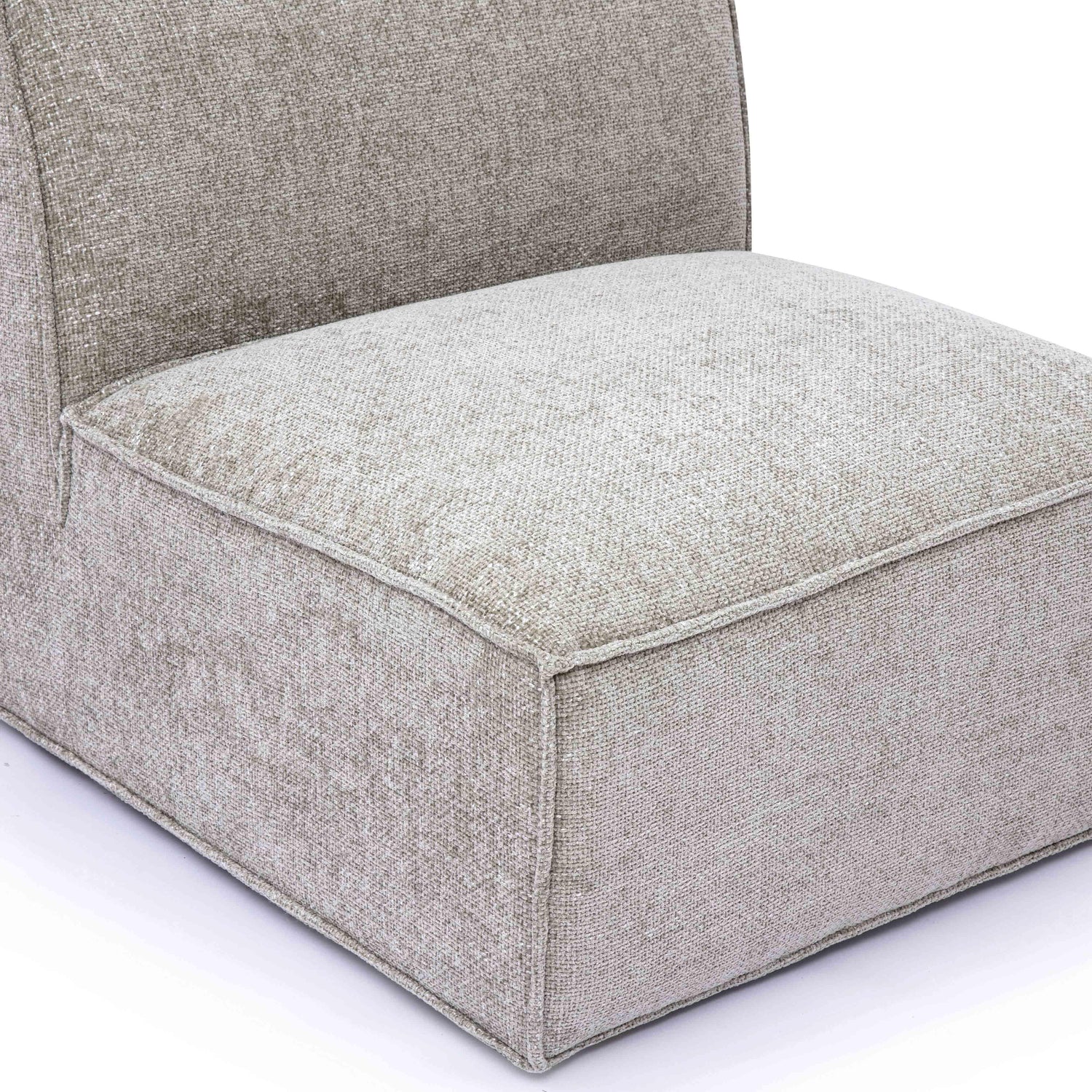 Mindy Taupe Chenille Basketweave Armless Chair
