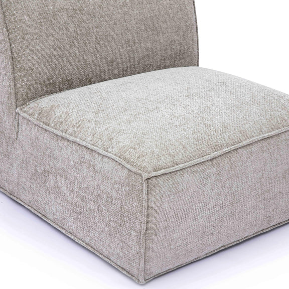 Mindy Taupe Chenille Basketweave Armless Chair