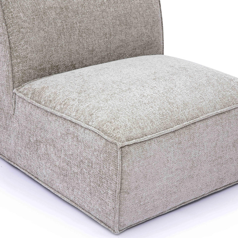 Mindy Taupe Chenille Basketweave Armless Chair