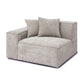 Mindy Taupe Chenille Basketweave LAF Corner Chair