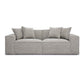 Mindy Taupe Chenille Basketweave Modular Loveseat