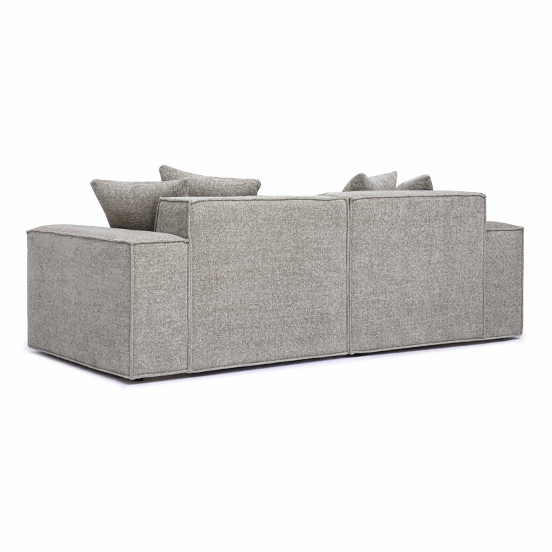Mindy Taupe Chenille Basketweave Modular Loveseat