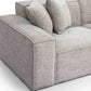 Mindy Taupe Chenille Basketweave Modular Loveseat