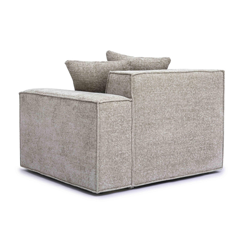 Mindy Performance Chenille Basketweave Modular Corner Chair - Taupe / RAF
