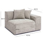 Mindy Performance Chenille Basketweave Modular Corner Chair - Taupe / RAF