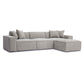 Mindy 4-Piece Performance Chenille Basketweave Modular Sectional - Taupe