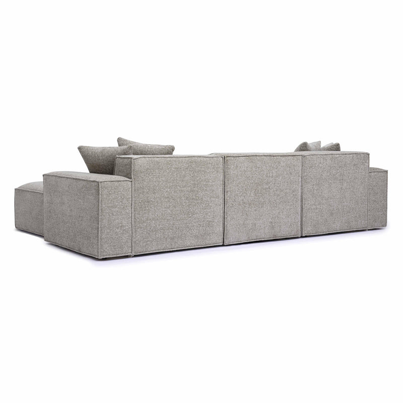 Mindy 4-Piece Performance Chenille Basketweave Modular Sectional - Taupe