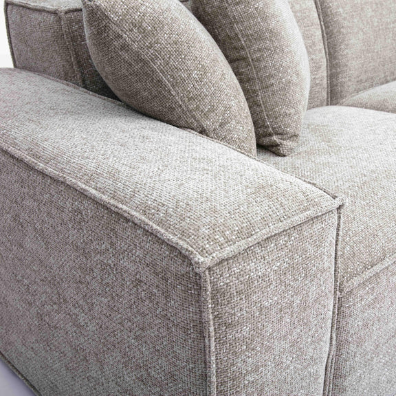 Mindy 4-Piece Performance Chenille Basketweave Modular Sectional - Taupe