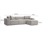Mindy 4-Piece Performance Chenille Basketweave Modular Sectional - Taupe