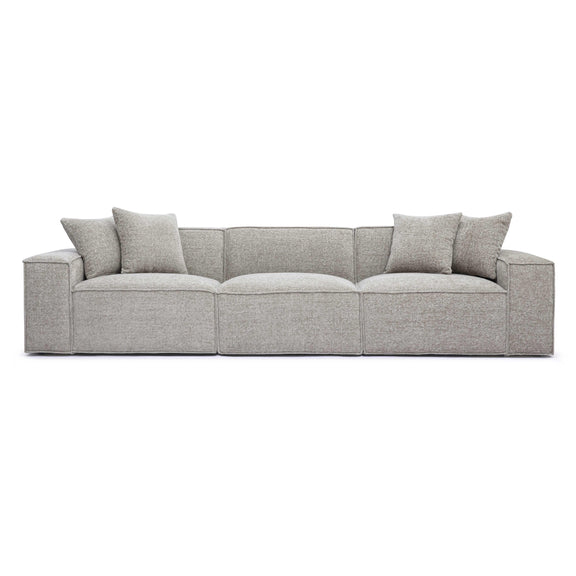 Mindy Taupe Chenille Basketweave Modular Sofa