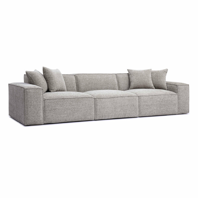 Mindy Taupe Chenille Basketweave Modular Sofa