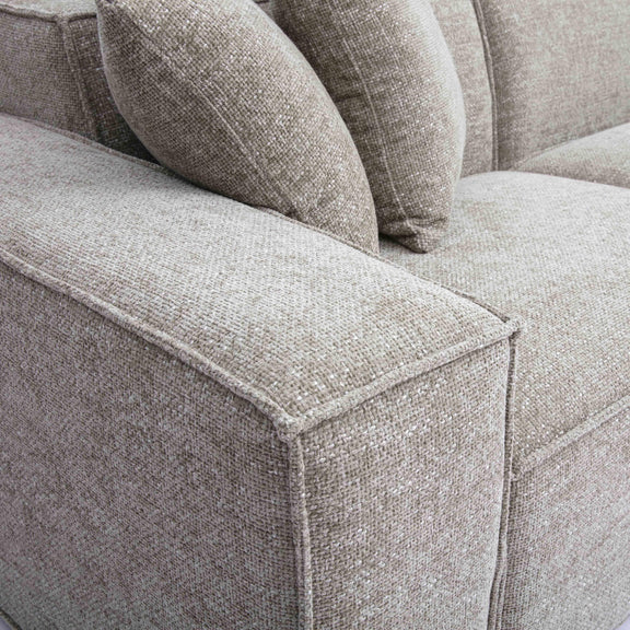 Mindy Taupe Chenille Basketweave Modular Sofa