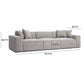 Mindy Taupe Chenille Basketweave Modular Sofa