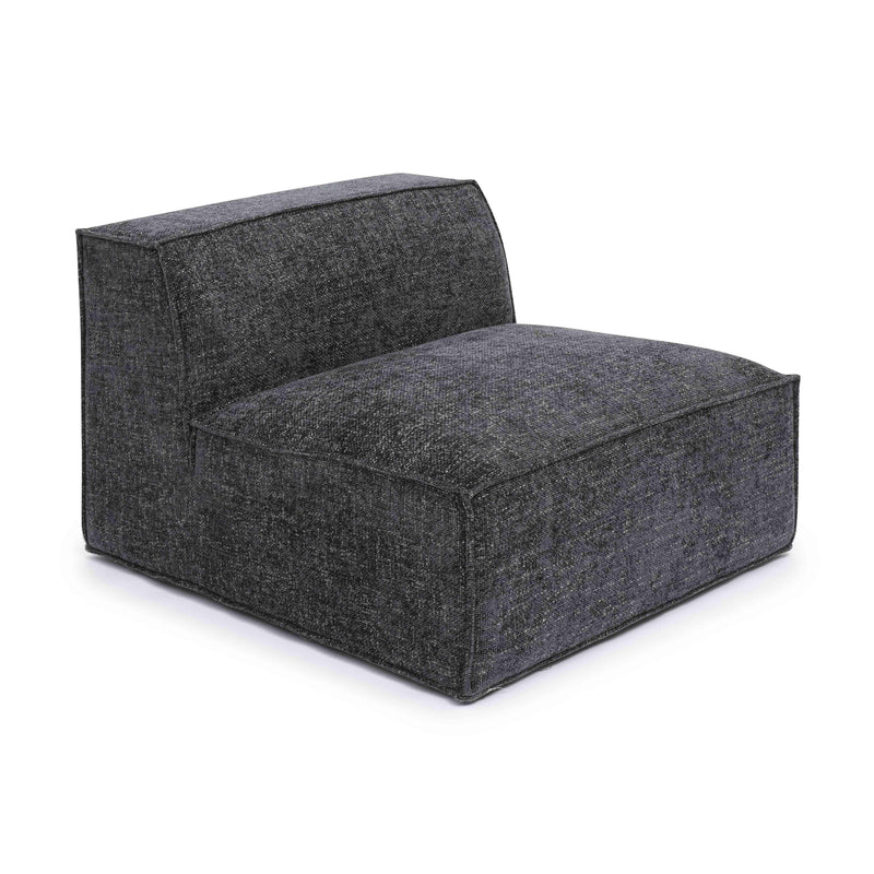 Mindy Charcoal Chenille Basketweave Armless Chair