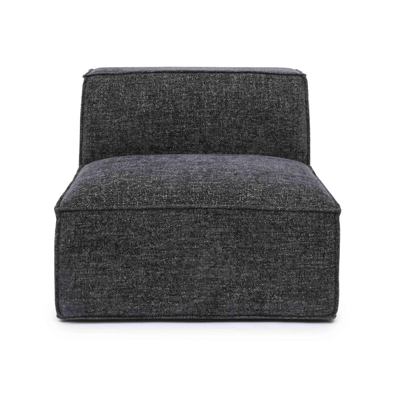 Mindy Charcoal Chenille Basketweave Armless Chair