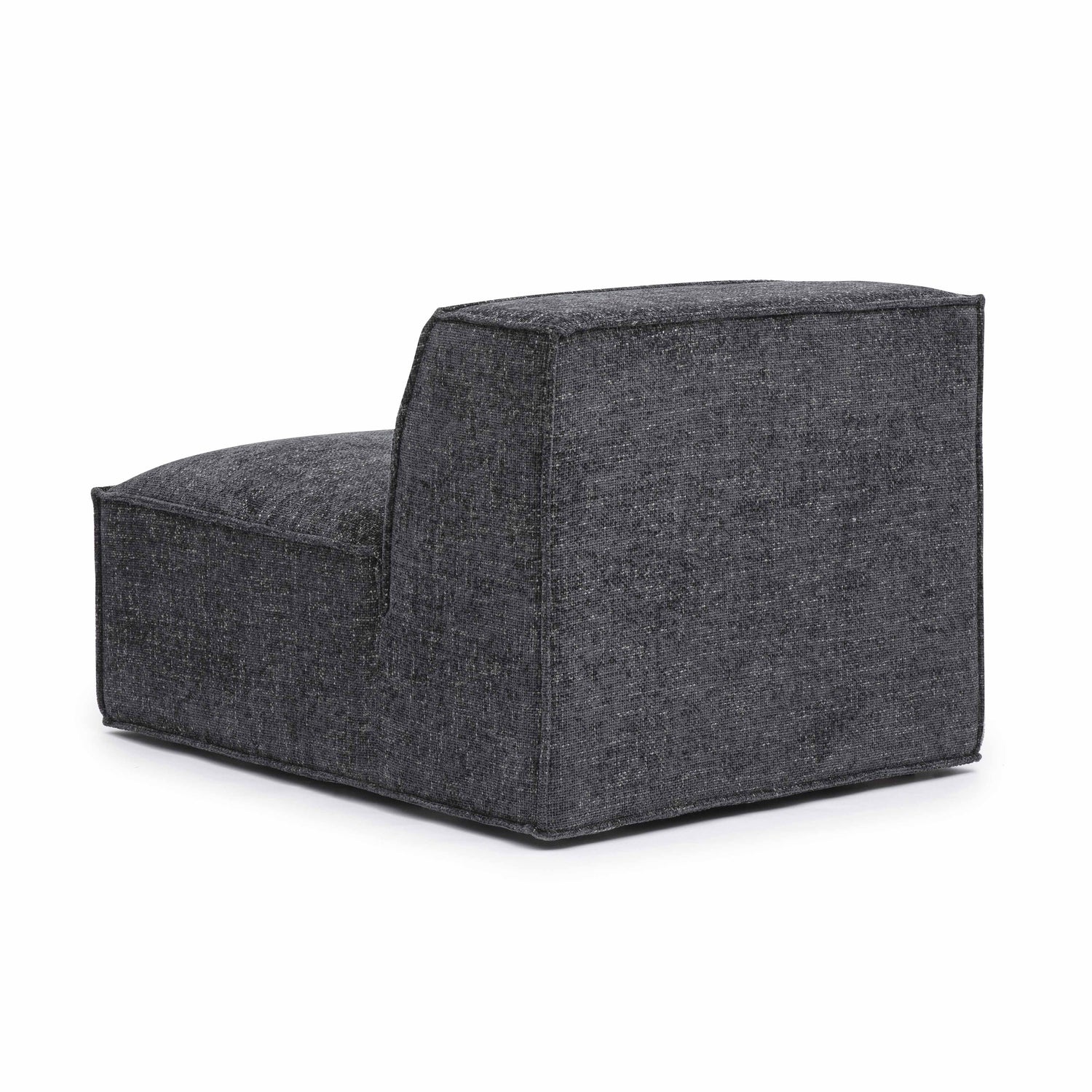Mindy Charcoal Chenille Basketweave Armless Chair