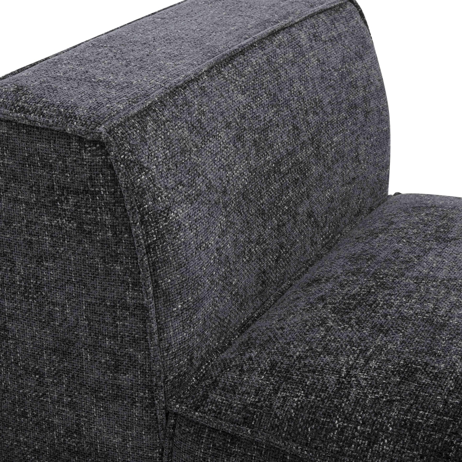Mindy Charcoal Chenille Basketweave Armless Chair