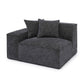 Mindy Charcoal Chenille Basketweave LAF Corner Chair