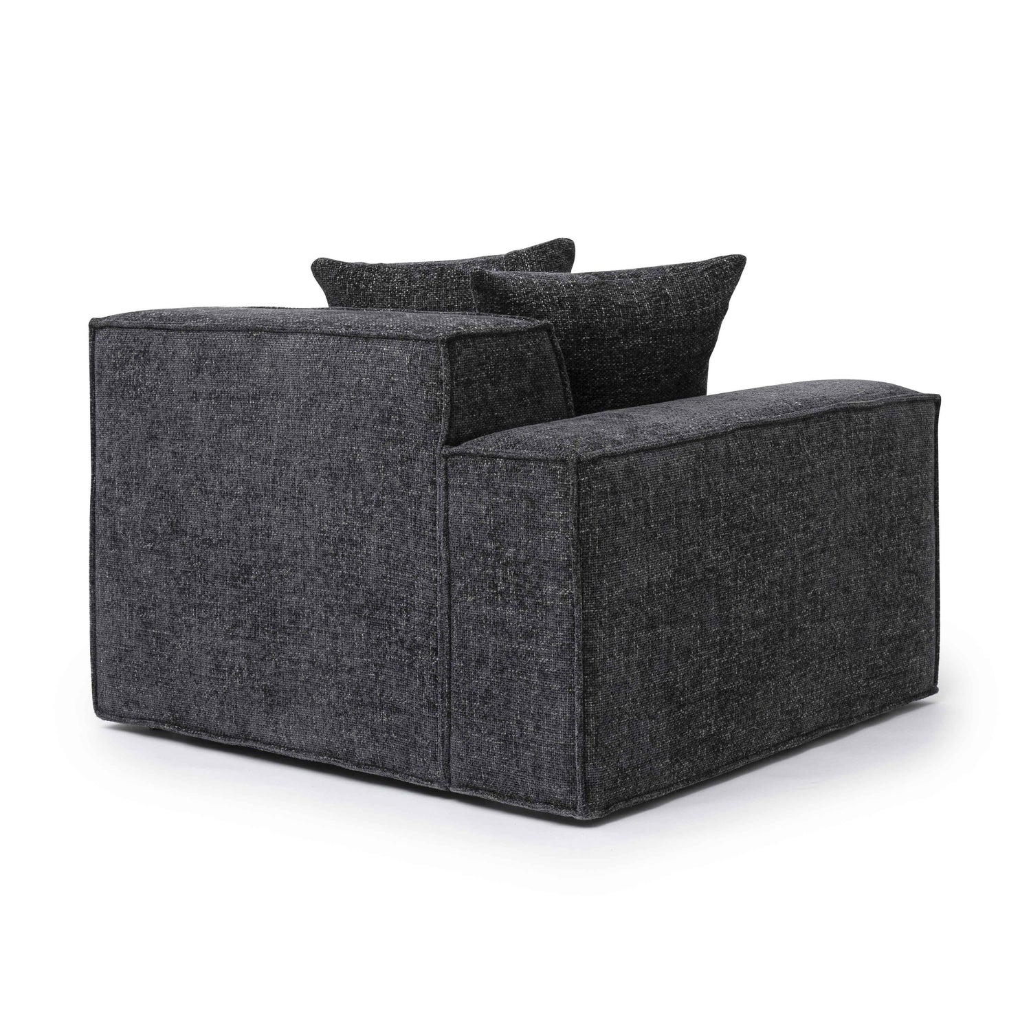Mindy Charcoal Chenille Basketweave LAF Corner Chair