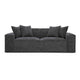Mindy Charcoal Chenille Basketweave Modular Loveseat