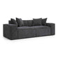 Mindy Charcoal Chenille Basketweave Modular Loveseat