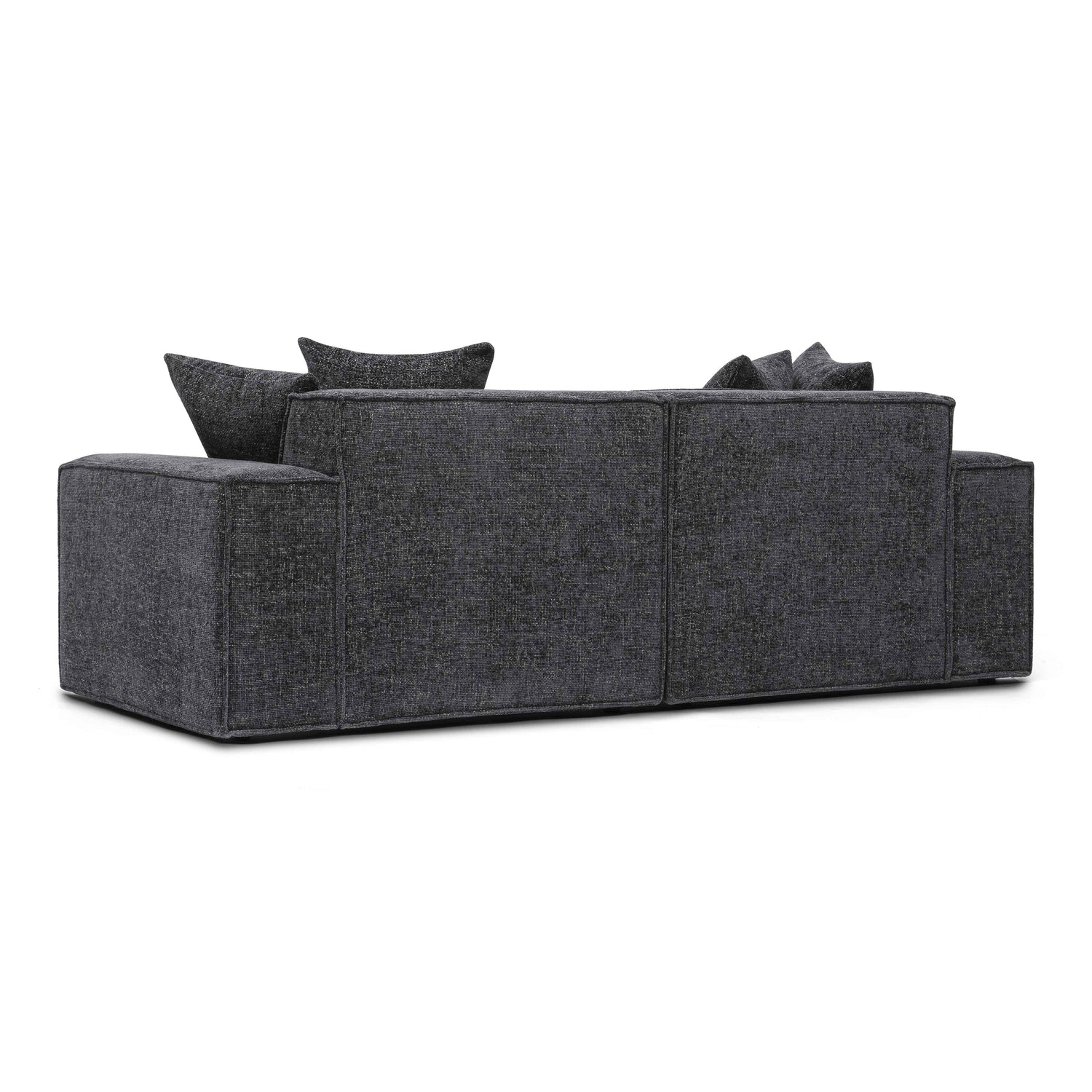 Mindy Charcoal Chenille Basketweave Modular Loveseat