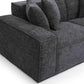 Mindy Charcoal Chenille Basketweave Modular Loveseat