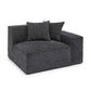 Mindy Charcoal Chenille Basketweave RAF Corner Chair