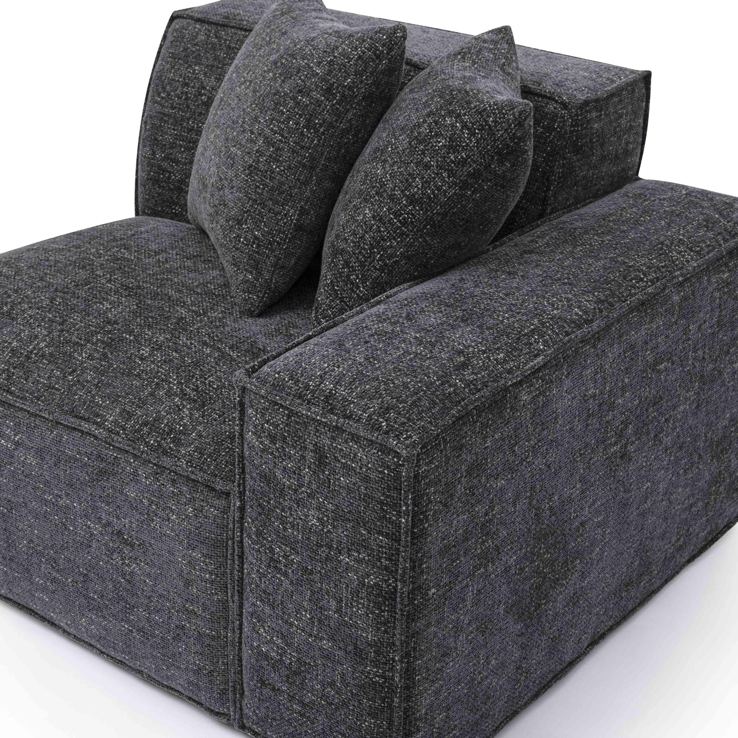 Mindy Charcoal Chenille Basketweave RAF Corner Chair