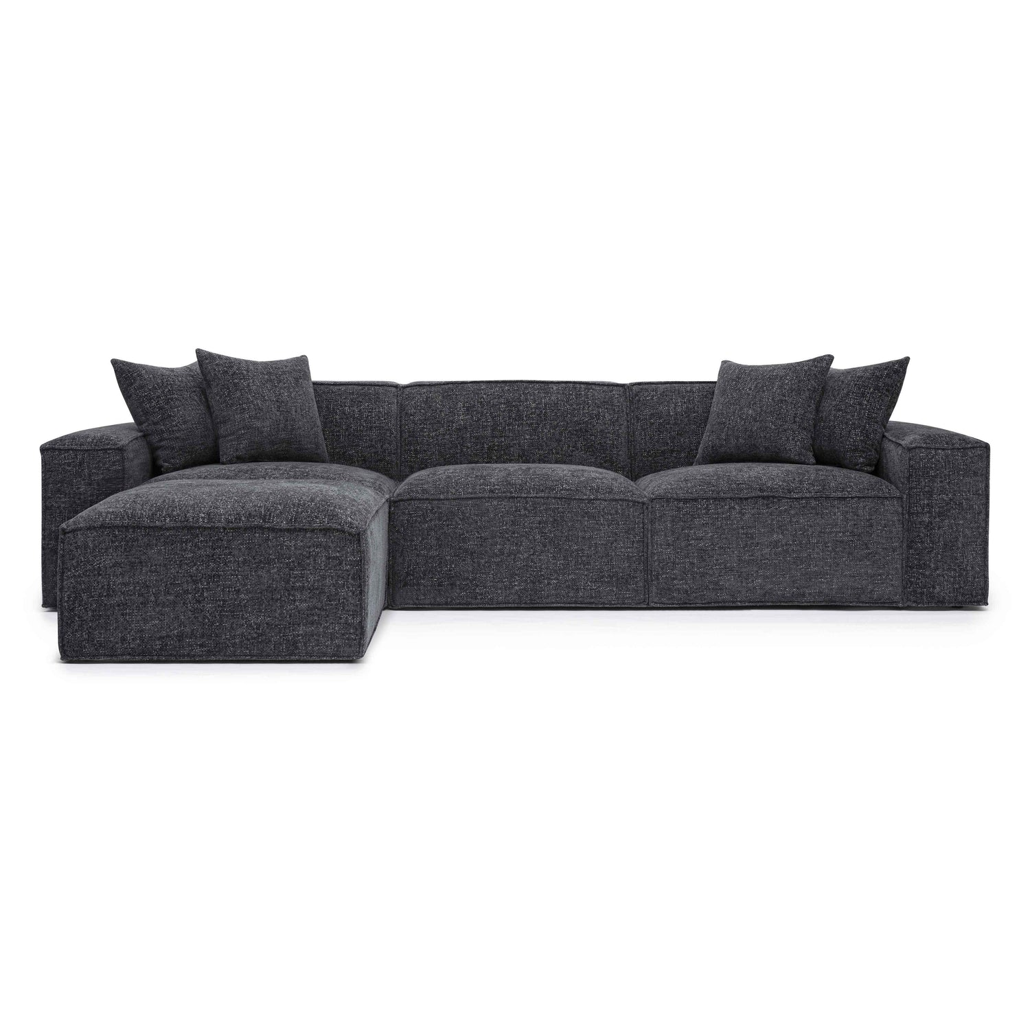 Mindy Charcoal Chenille Basketweave Modular Sectional