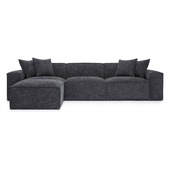 Mindy Charcoal Chenille Basketweave Modular Sectional